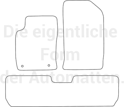 moto-MOLTICO Fussmatten Auto Velours Autoteppiche Schwarz Automatten Set 3-teilig passend für Citroe