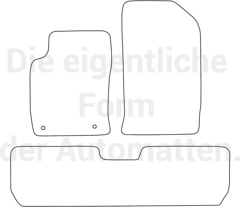 moto-MOLTICO Fussmatten Auto Velours Autoteppiche Schwarz Automatten Set 3-teilig passend für Citroe