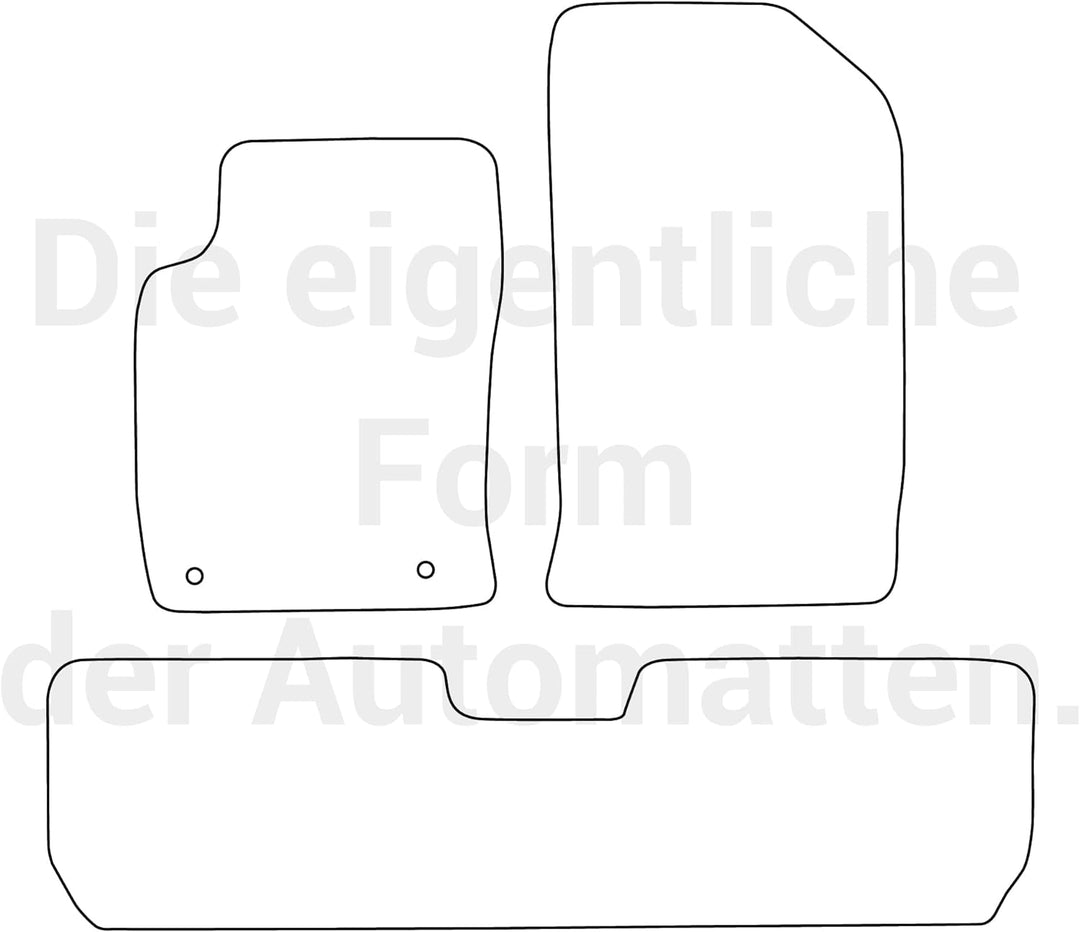 moto-MOLTICO Fussmatten Auto Velours Autoteppiche Schwarz Automatten Set 3-teilig passend für Citroe