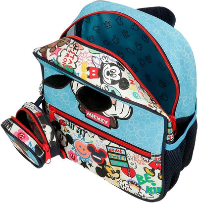 Disney Mickey Be Cool Blauer Kindergartenrucksack 23x25x10 cm Polyester 5.75L, Kindergartenrucksack