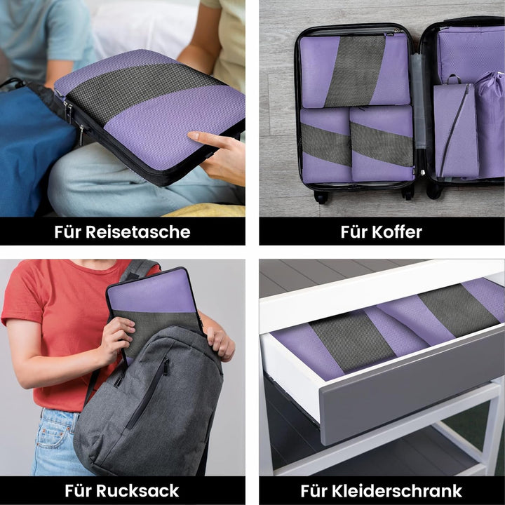 Koffer Organizer Kompression Set, Packwürfel Set Kompression Ihres Reisegepäcks, Compression Packing