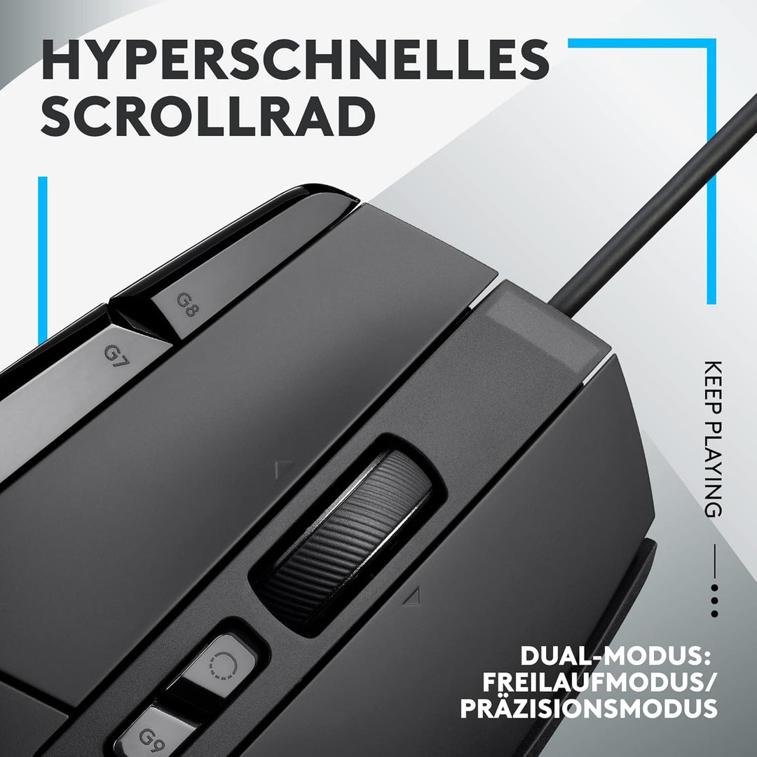 Logitech G502 X Kabelgebundene Gaming-Maus - LIGHTFORCE Hybrid optisch-mechanische Primärschalter, H