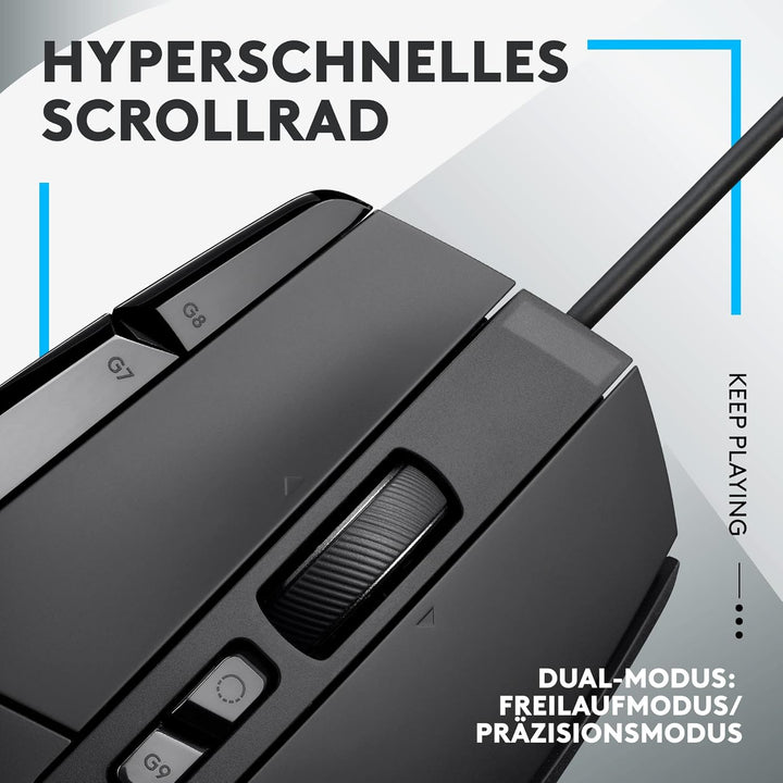 Logitech G502 X Kabelgebundene Gaming-Maus - LIGHTFORCE Hybrid optisch-mechanische Primärschalter, H