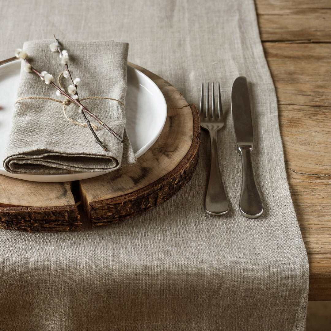 Leinen Tischläufer | Tischband Reinleinen | Tischtuch 100% Leinen LANDHAUSSTIL & RUSTIK 45 x 230 cm