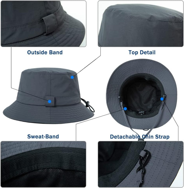 Comhats Regenhut Unisex für Damen Herren Wasserdichter Bucket hat Faltbar Eimerhut Strand Surfen Ang