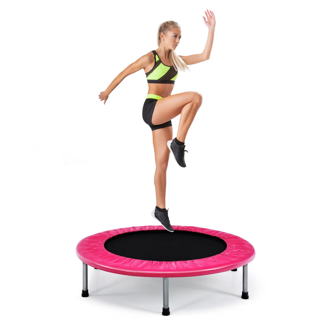 RELAX4LIFE φ 97 cm Mini-Trampolin, Fitness-Trampolin Faltbar, Kindertrampolin mit rutschfesten Füsse