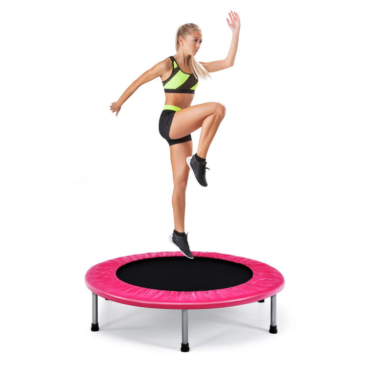 RELAX4LIFE φ 97 cm Mini-Trampolin, Fitness-Trampolin Faltbar, Kindertrampolin mit rutschfesten Füsse