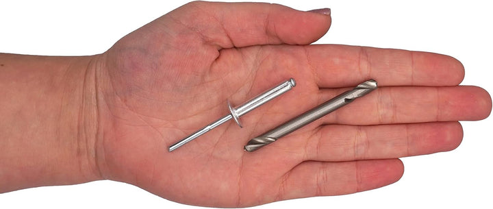 SKIR'CO (300 Stk) Grosse Blindnieten mit grossem Flansch aus Aluminium, 5,0 x 25 mm, Stahldorn, Bohr