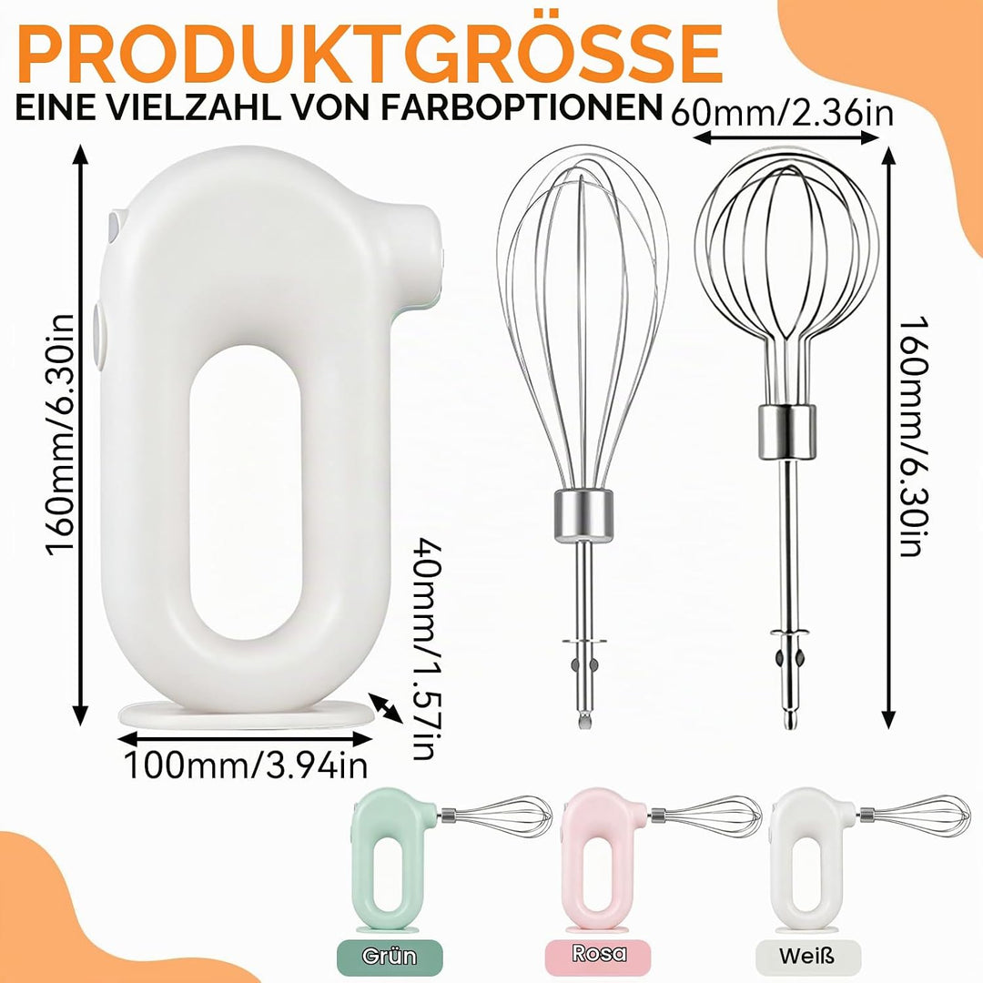 Kabelloser Handmixer Elektrischer Mini-Eierschläger 4-Gang-einstellbarer Mini-Handmixer Elektrischer