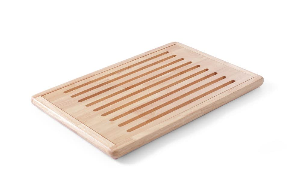 APS Brotschneidebrett „Rubberwood“, Schneidebrett, Holzbrett, Brotschneidebrett mit herausnehmbaren
