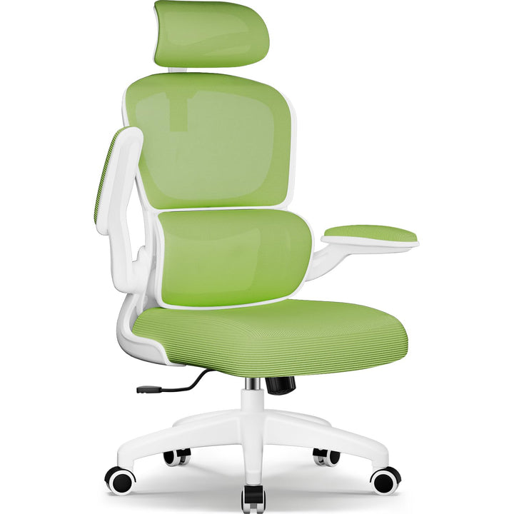 Bürostuhl, Bürostuhl Ergonomisch mit Lendenwirbelstütze, Klappbaren Armlehnen und Höhenverstellbarer