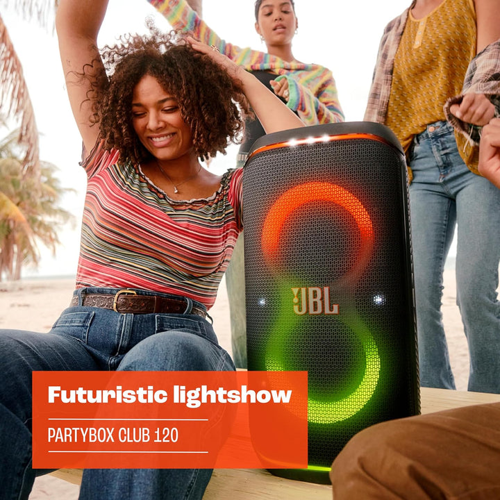 JBL Partybox Club 120 in Schwarz – Tragbare Bluetooth-Lautsprecher-Box Pro Sound, Lichtshow, KI-Soun
