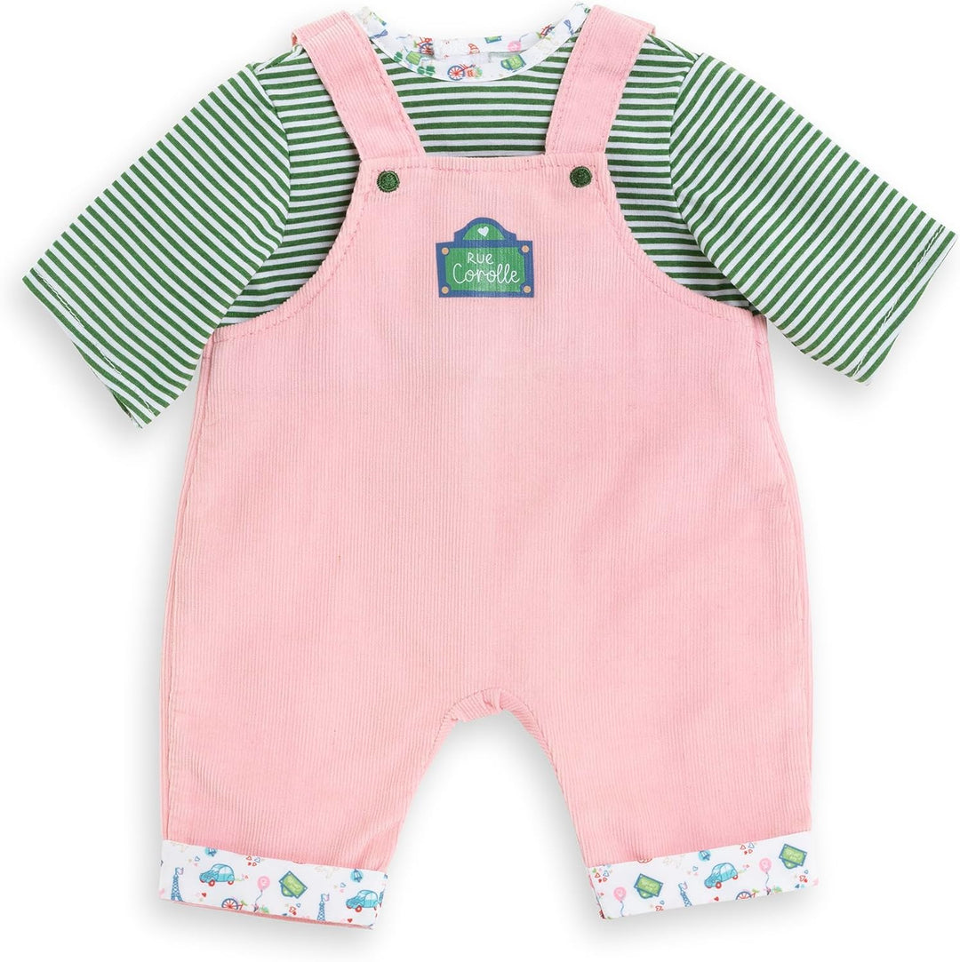 Corolle Mon Grand Poupon Shirt und Latzhose, Paris, für alle 42cm Babypuppen, ab 2 Jahren