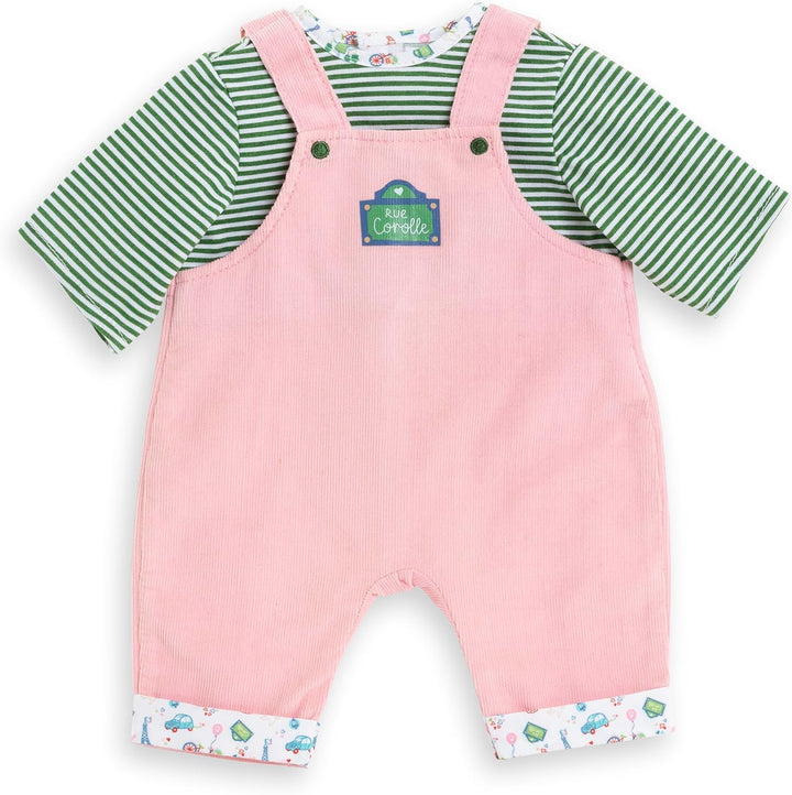 Corolle Mon Grand Poupon Shirt und Latzhose, Paris, für alle 42cm Babypuppen, ab 2 Jahren