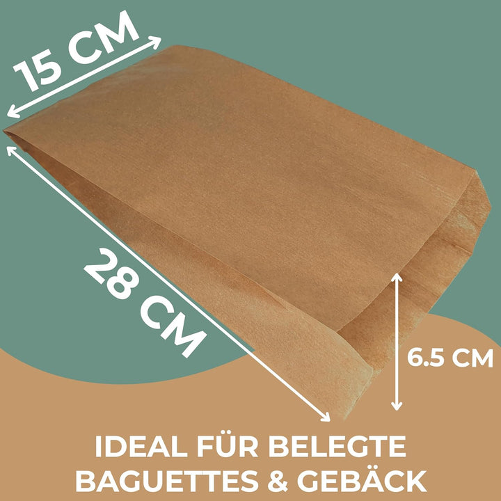 Papiertüten 1000 Stück - Brottüten Papier - Bäckertüten - Brötchentüten Kraftpapier - Frühstücksbeut