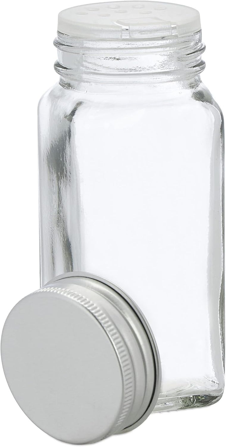 Relaxdays Gewürzgläser 36er Set, Streueinsatz, Gewürzdosen Glas, 120ml, inkl. Etiketten, Stift & Tri
