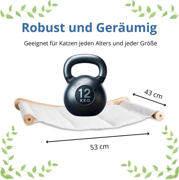 Katzenbett Wand - Elegante und stabile Katzenhängematte - Katzenliege für Katzen bis 12kg - Kletterw