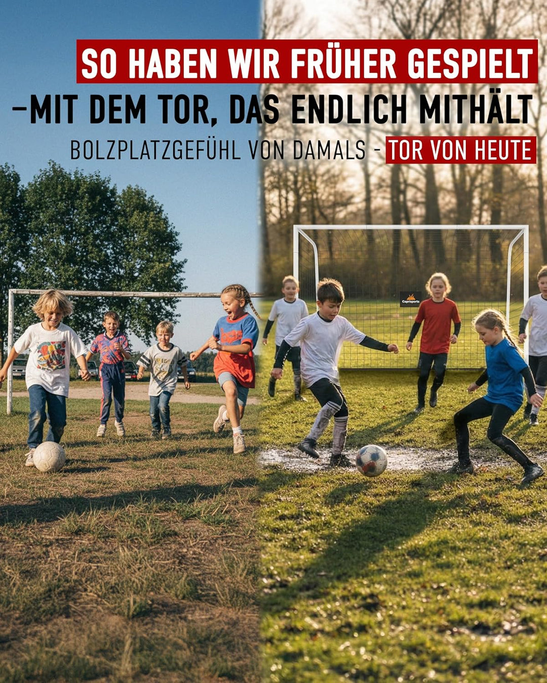 Fussballtor Kinder [EXTREM STABIL] - [ROSTFREI] Fussballtore für Garten Kinder - Fussball Tor mit Er
