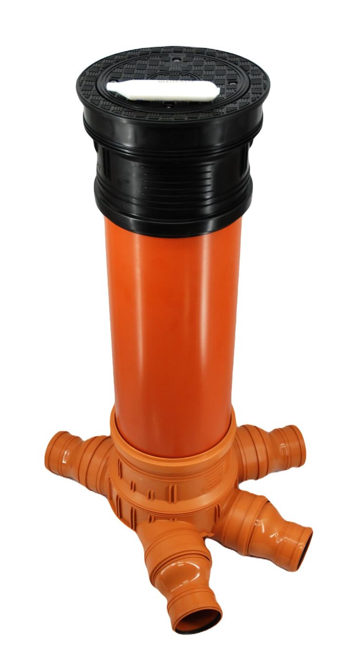KG Schacht Kontrollschacht Revisionsschacht DN315 / 4 x DN160/125/110 - Schachtdeckel voll, Wasserdi