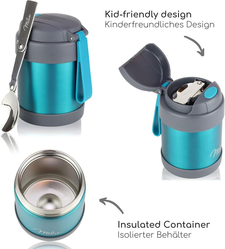 Milu Thermobehälter für Lebensmittel, 300 ml, 440 ml, 450 ml, 650 ml, 800 ml, Thermobehälter aus Ede
