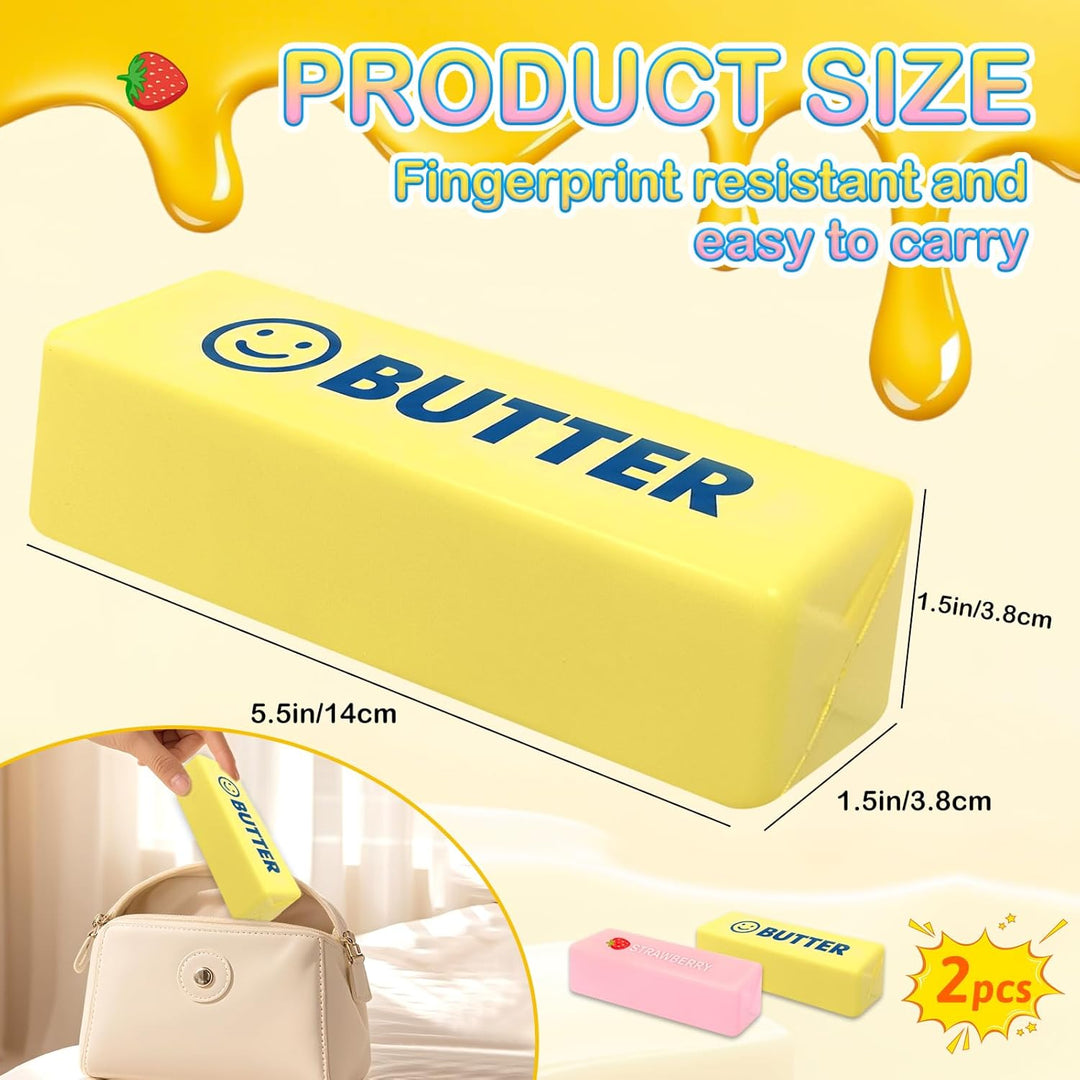 4 Stück Set Dumpling Squishy + Butter Squishy, PU Material Sensorisches Spielzeug mit Aufbewahrungsb