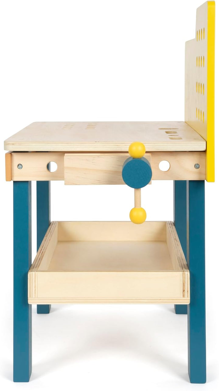 small foot Werkbank „Workshop“, inklusive 4 Werkzeugen und umfangreichem Zubehör aus Holz, für Kinde