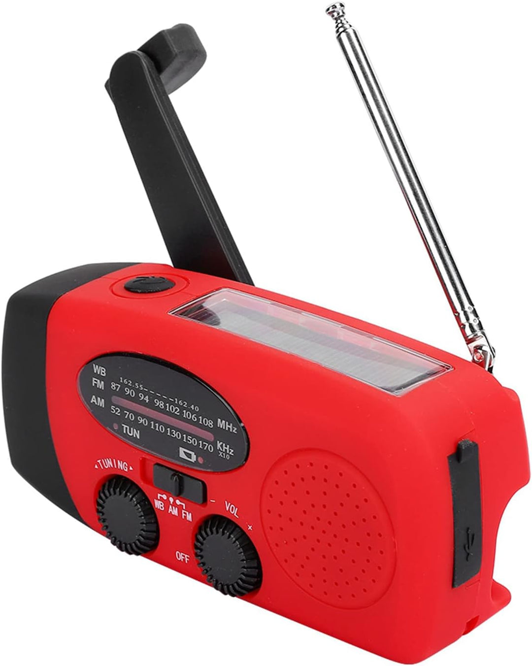 Solar Radio, Solar Dynamo Kurbel Radio FM AM NOAA Tragbares Outdoor Kurbelradio, LED Licht Notfallra