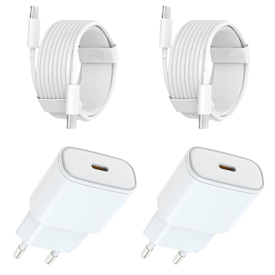 USB C Ladegerät, 25W PD 3.0 Power Adapter Ladekabel iPhone,2Pack Schnellladegerät Stecker mit 2M Kab