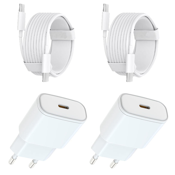 USB C Ladegerät, 25W PD 3.0 Power Adapter Ladekabel iPhone,2Pack Schnellladegerät Stecker mit 2M Kab