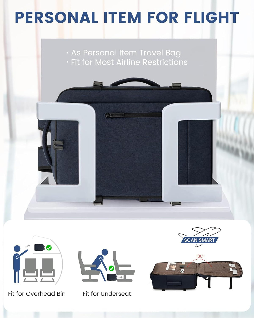 LOVEVOOK Handgepäck Rucksack 45x36x20 für Easyjet, Reiserucksack Herren Damen Flugzeug Klein Tasche