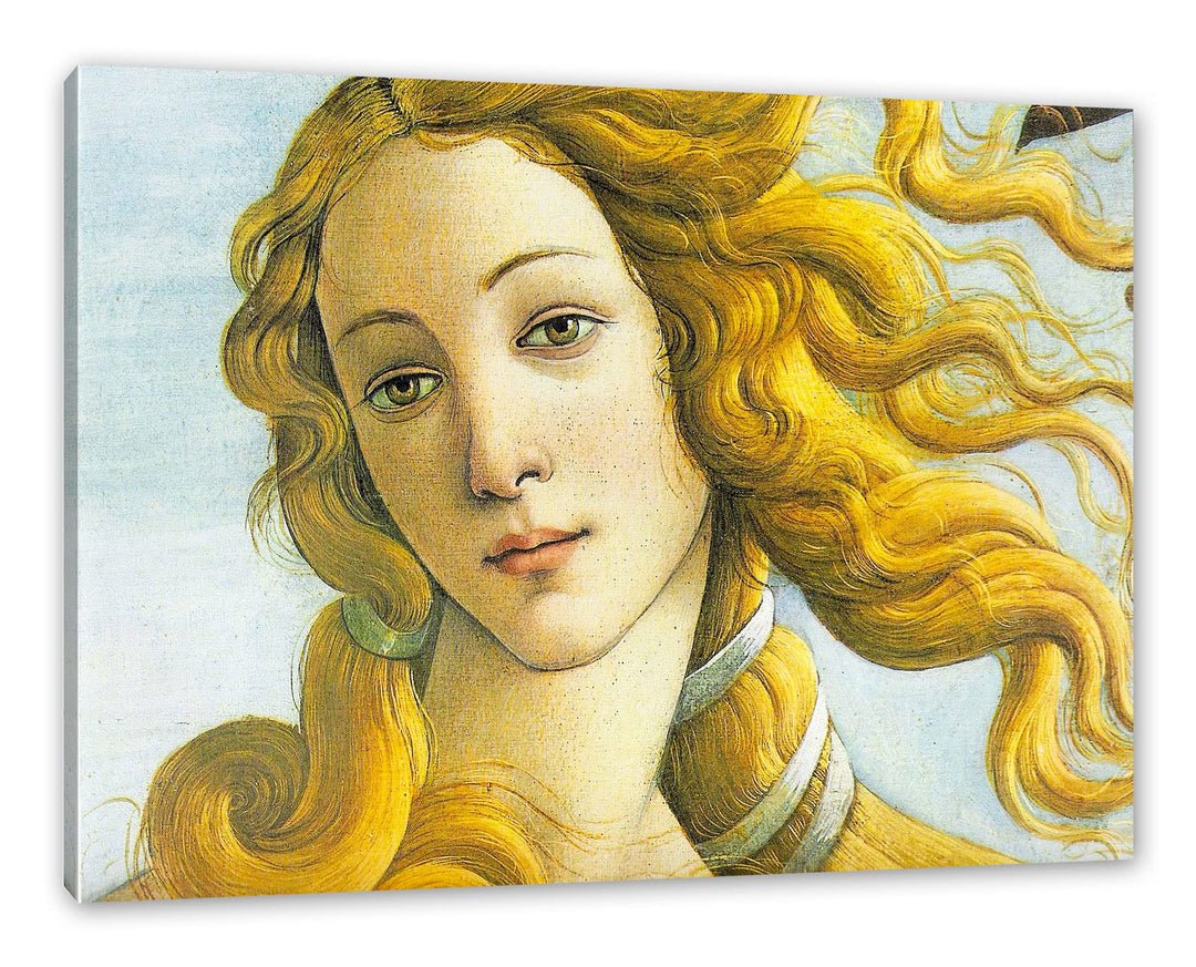 Sandro Botticelli - Die Geburt der Venus Ausschnitt als Leinwandbild / Grösse: 100x70 cm / Wandbild