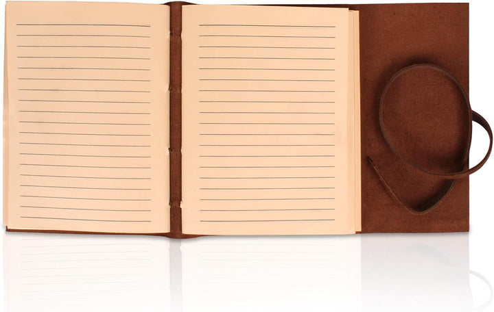 moonster Leder Notizbuch Tree of Life - 400 Kraftpapier Seiten Mittelbreit Liniertes Notizbuch Leder