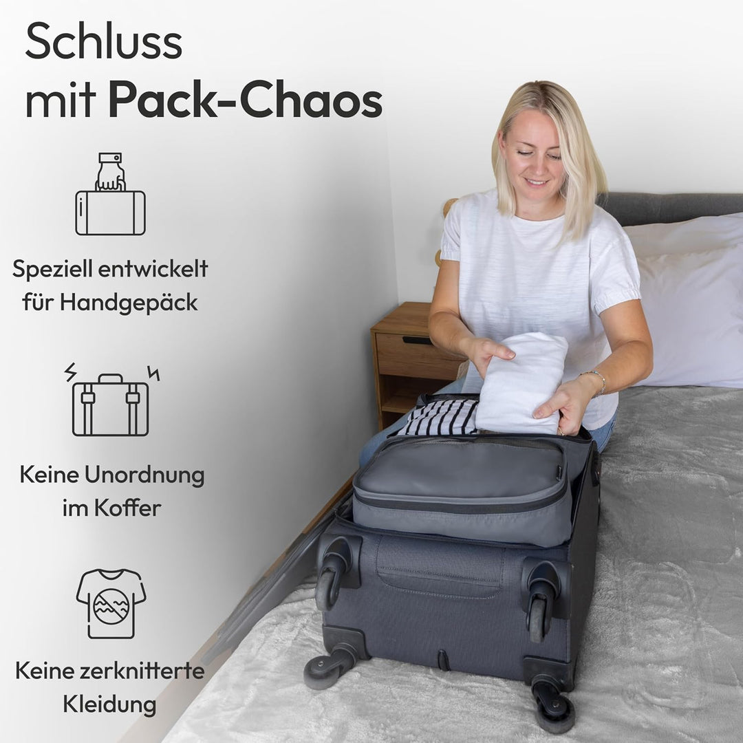 Packing Cubes 5-teilig – robustes Koffer Organizer Set aus strapazierfähigem Twill mit YKK-Zippern –