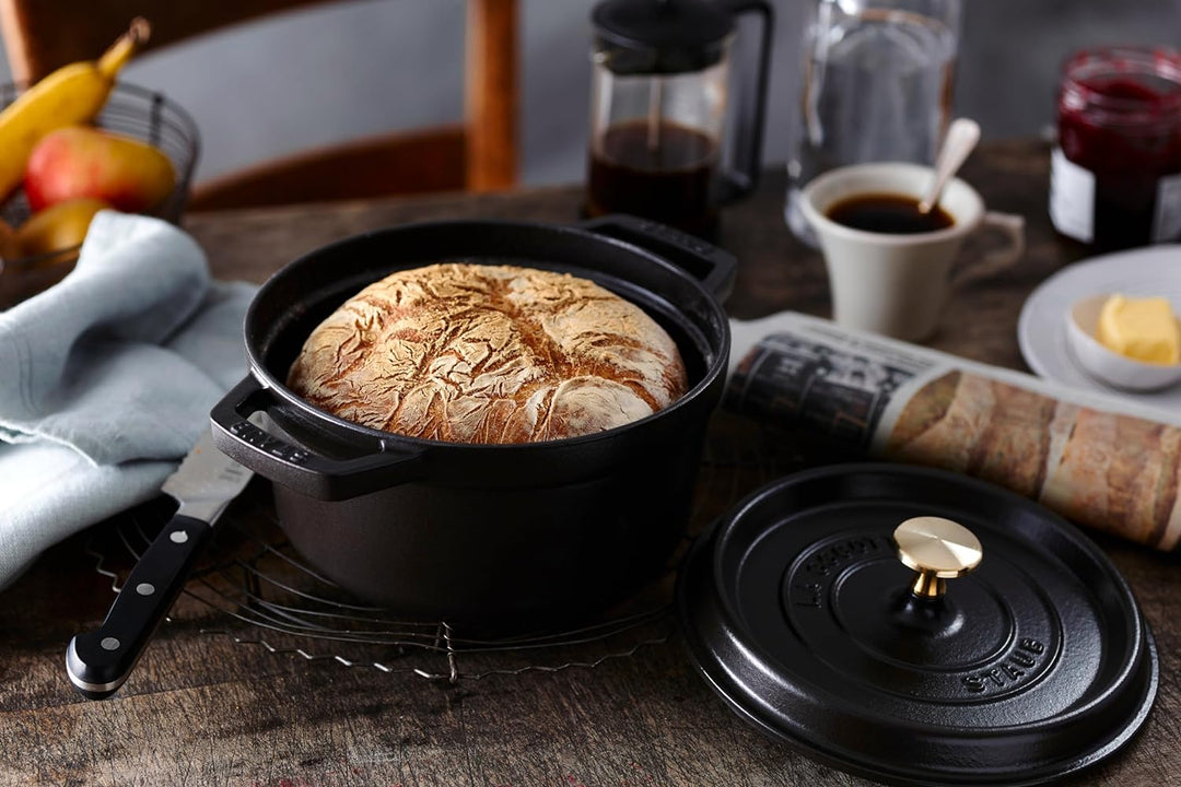 STAUB Gusseisen Bräter/Cocotte, Rund 16 cm, 1,2 L, Aromaregen Funktion, Für alle Herdarten geeignet,