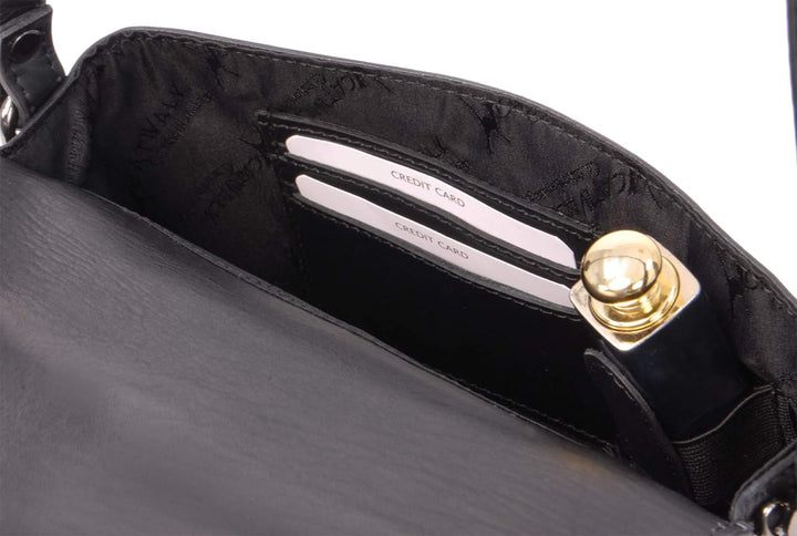 Catwalk Collection Handbags - Leder - Klien Umhängetasche/Schultertasche - FLORENCE Schwarz Cs, Schw