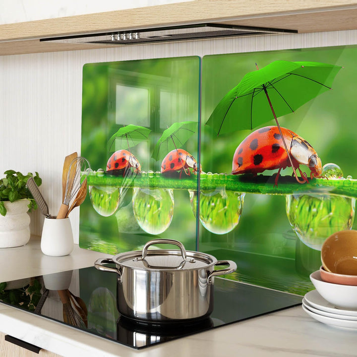Schneidebretter Glas 2x40x52 cm 2 Stück Glasplatte Dekorativ Gehärtetes Glas für die Küche Plastikfr