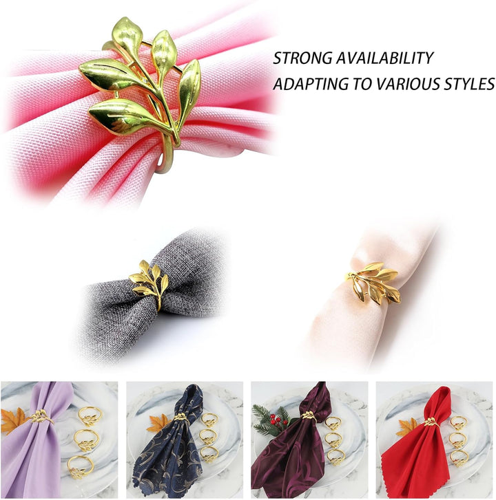 20 Stück Napkin Rings Serviettenringe, Metall Serviettenschnallen, Metall Serviettenschnallen Blätte