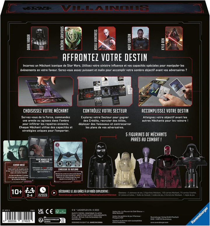 Ravensburger - Star Wars Villainous - Die Macht der dunklen Seite! - Strategiespiel - 2 bis 4 Spiele