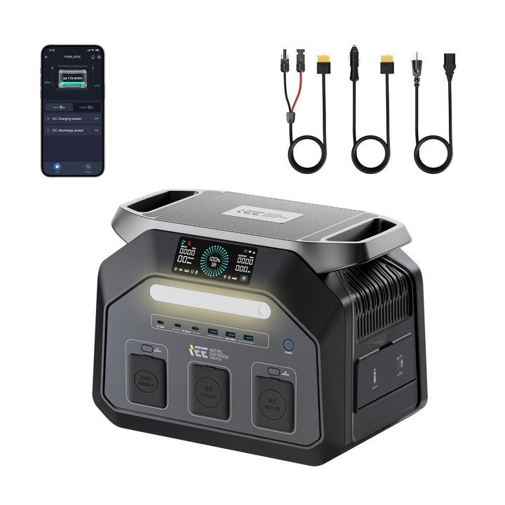 IEE 1800W Solargenerator P1800, 1024Wh LiFePO4 Akku Tragbare Powerstation, 0–80% in 45 Min.Laden, 11