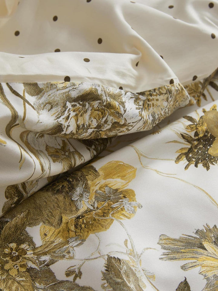 ESSENZA Bettwäsche Maily Blumen Baumwollsatin Olive, 155x220 + 1 x 80x80 cm, 401298-100DE-006, 155x2