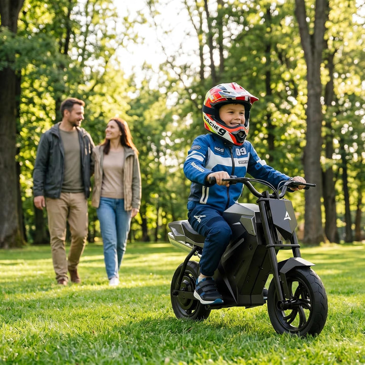 Elektro Motorrad Kinder, 16 km Reichweite, 350W Motor, E Bike Kinder | 12.5 Zoll Geländereifen, 65 k