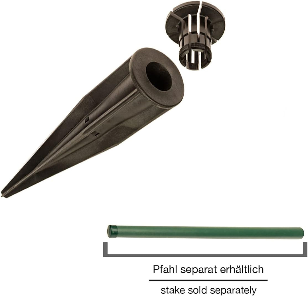 HaGa® Bodeneinschlaghülse für Kunststoff-Pfähle - 50 Stück PET Bodenhülse aus recyceltem PET - Einsc