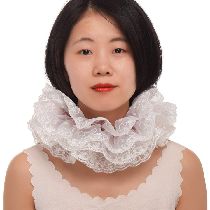BLESSUME Renaissance Ruffle Kragen Elisabethanisch Rüsche Halsband M Violett / Weiss, M Violett / We