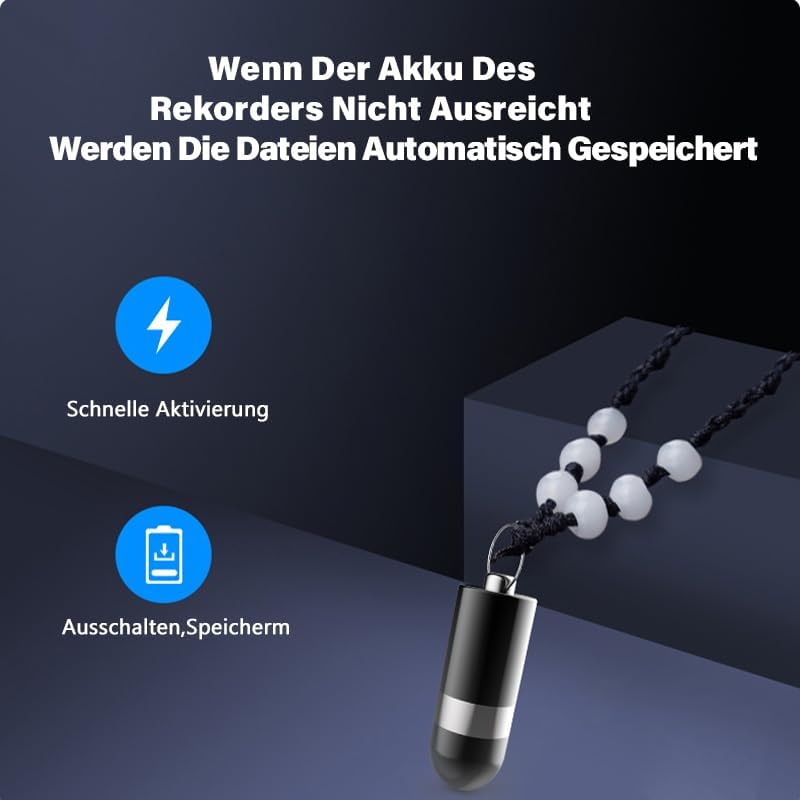 32G Mini Diktiergerät,Aufnahmegerät Spionage,Spion abhörgerät,Spion digital Voice Recorder