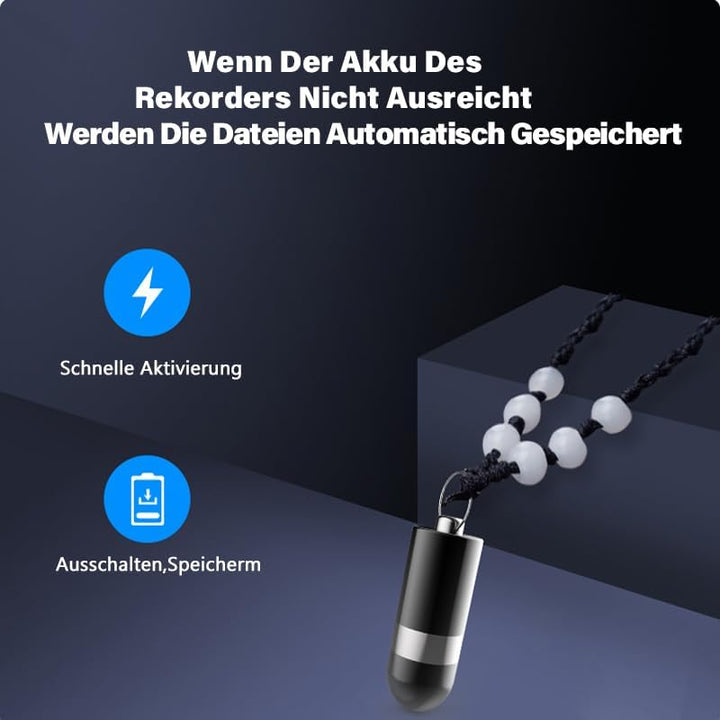 32G Mini Diktiergerät,Aufnahmegerät Spionage,Spion abhörgerät,Spion digital Voice Recorder