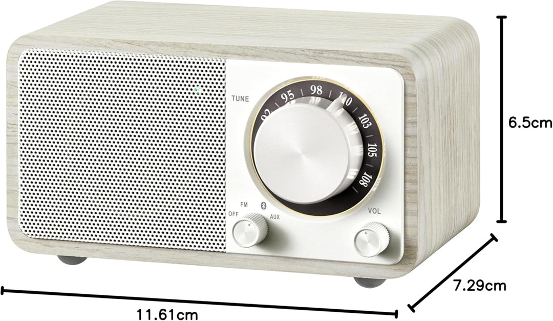 SANGEAN WR-7 Plus (2. Generation) – Kompaktes Retro Radio mit Bluetooth Lautsprecher, FM-Empfang, in