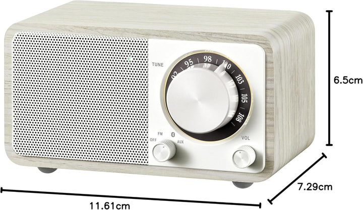 SANGEAN WR-7 Plus (2. Generation) – Kompaktes Retro Radio mit Bluetooth Lautsprecher, FM-Empfang, in
