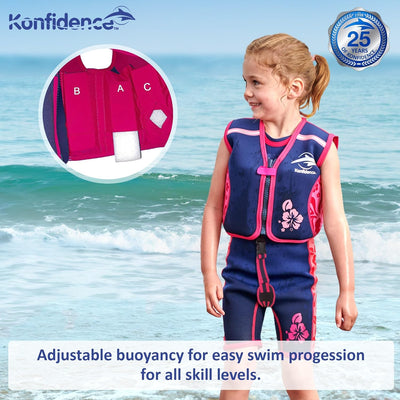 Die original Konfidence Unisex-Kinder Schwimmweste, Mehrfarbig (Hamptons Navy Stripe), 4-5 Jahre 4 -