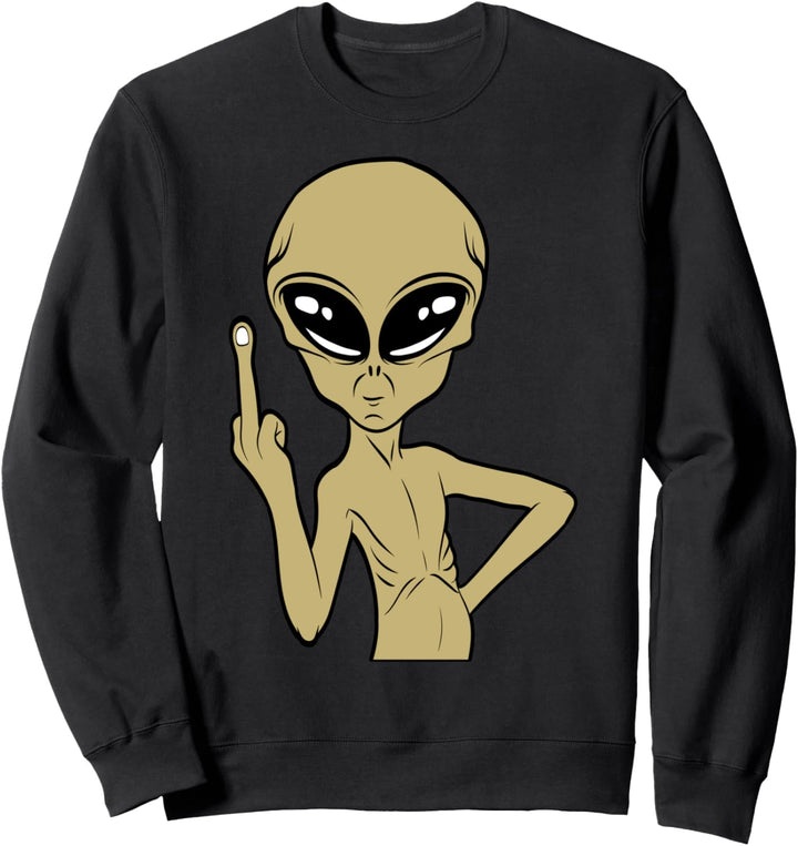 Lustiges Alien Mittelfinger Stinkefinger Tshirt Geschenkidee Sweatshirt
