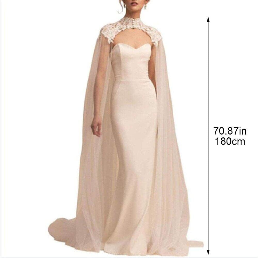 1 Stück Weisser Brautumhang Applikationen, Tüll, Hochzeitsumhang, Kathedrale, Langer Spitzenumhang,